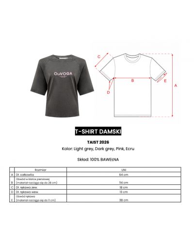 T-shirt damski OLAVOGA TAIST 2026 jasny szary - FashionPlace - 9
