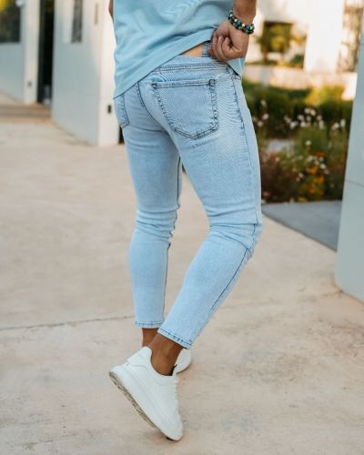 Spodnie męskie OLAVOGA AMERON 2026 jasno niebieskie - FashionPlace - 2
