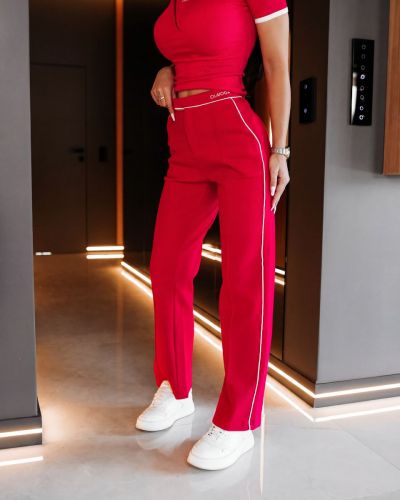 Spodnie damskie OLAVOGA WHIOS 2026 czerwień - FashionPlace - 1