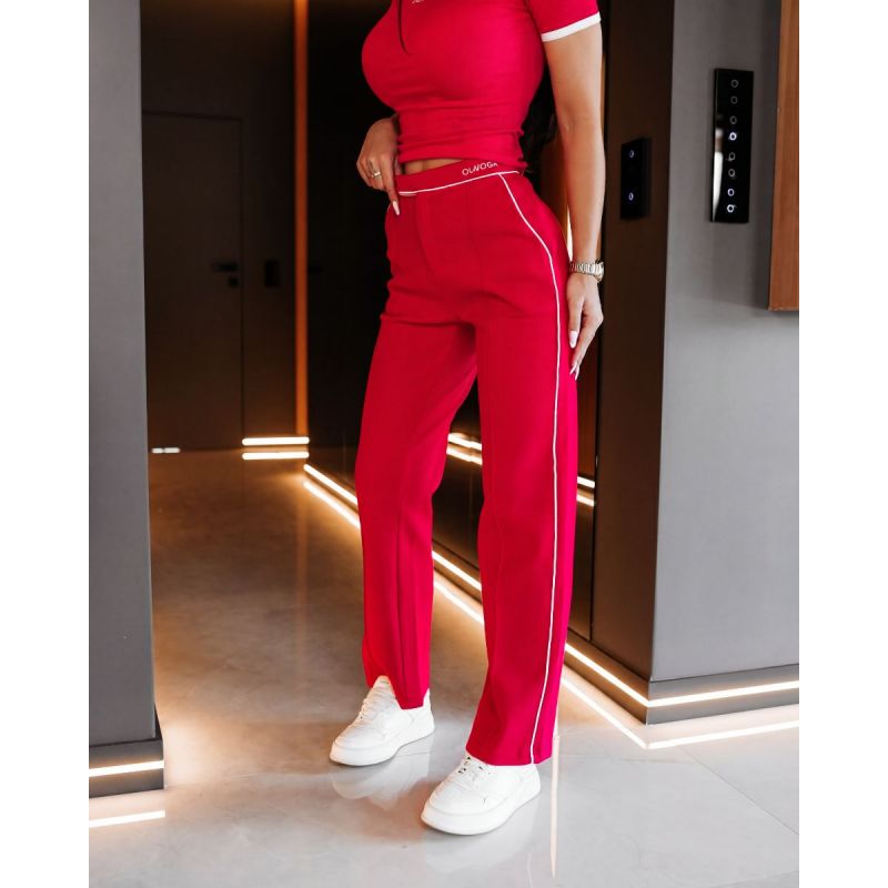 Spodnie damskie OLAVOGA WHIOS 2026 czerwień - FashionPlace - 1