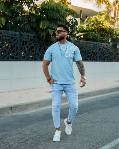 T-shirt męski OLAVOGA MALOR  2026 sky blue - FashionPlace - 1