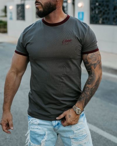 T-shirt męski OLAVOGA VIROO  2026 grafit - FashionPlace - 2