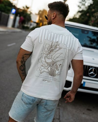 T-shirt męski OLAVOGA LUXVEENCE  2026 ecru - FashionPlace - 1