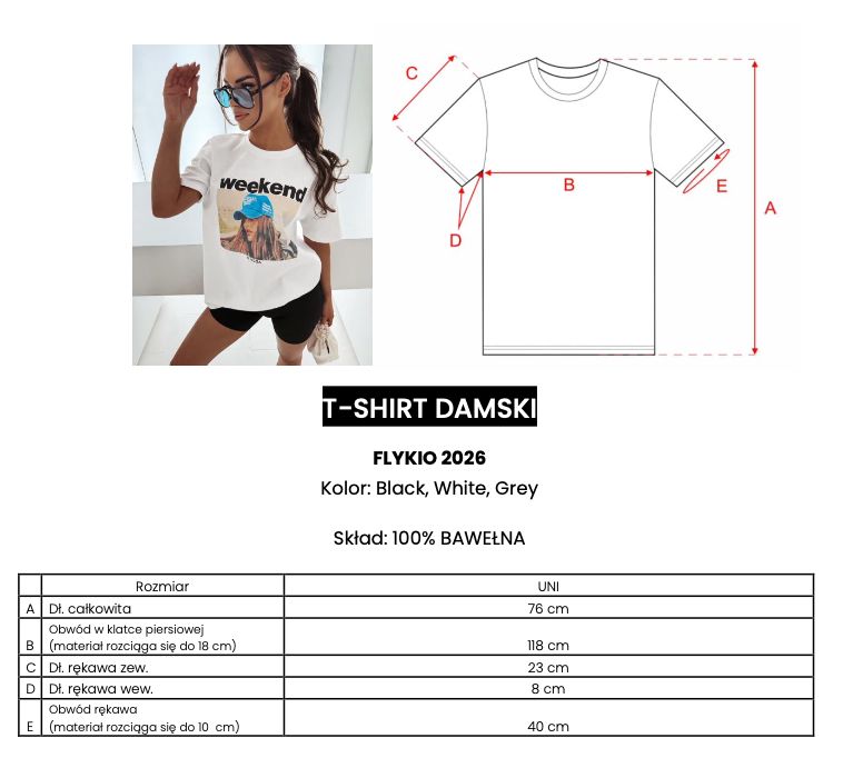 T-shirt damski OLAVOGA FLYKIO 2026 biel