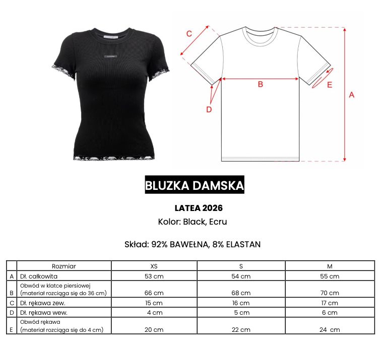 Bluzka damska OLAVOGA LATEA 2026 czerń