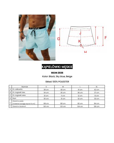 Kąpielówki męskie OLAVOGA REON 2026 sky blue - FashionPlace - 3