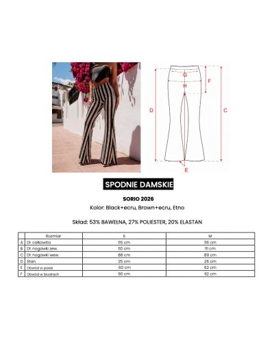 Spodnie damskie OLAVOGA SORIO 2026 czerń+ecru - FashionPlace - 7