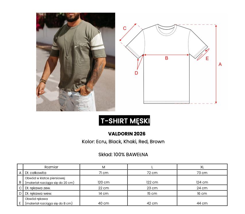 T-shirt męski OLAVOGA VALDORIN  2026 czerń