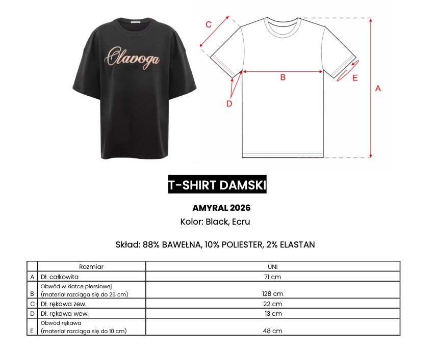 T-shirt damski OLAVOGA AMYRAL 2026 ecru