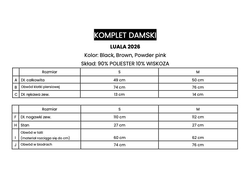 Komplet damski OLAVOGA LUALA 2026 brąz