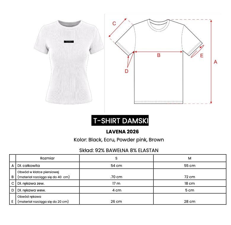T-shirt damski OLAVOGA LAVENA 2026 pudrowy róż
