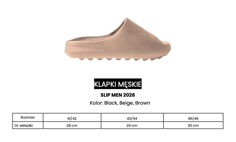 Klapki męskie OLAVOGA SLIP MEN 2026 czerń