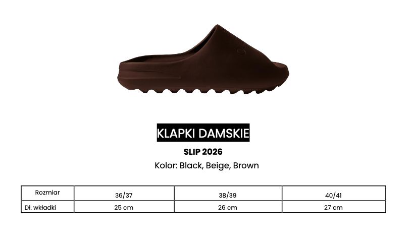 Klapki damskie OLAVOGA SLIP 2026 brąz