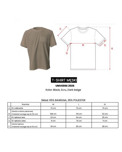 T-shirt męski OLAVOGA UNIVERSE 2025 ciemny beż - FashionPlace - 4