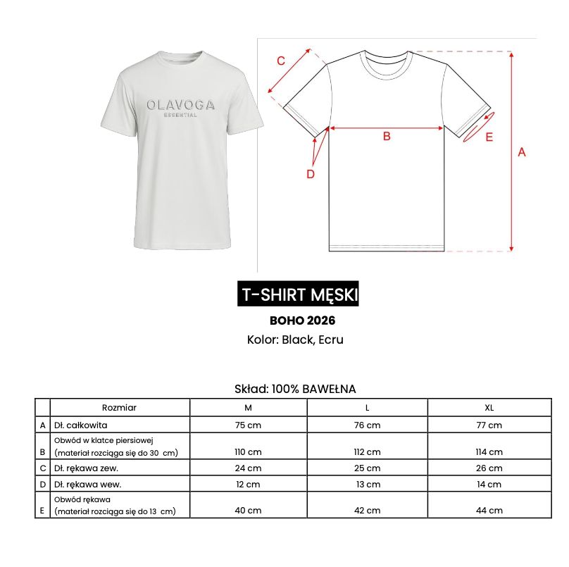 T-shirt męski OLAVOGA BOHO 2025 ecru