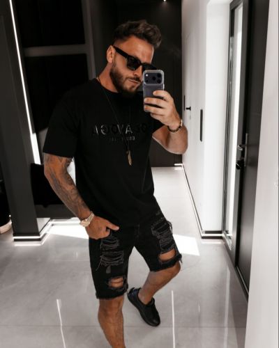 T-shirt męski OLAVOGA BOHO 2025 czerń - FashionPlace - 1
