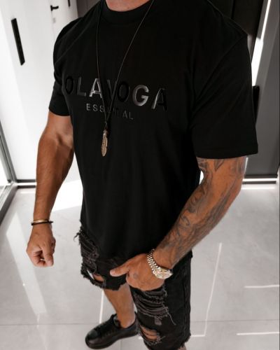T-shirt męski OLAVOGA BOHO 2025 czerń - FashionPlace - 3