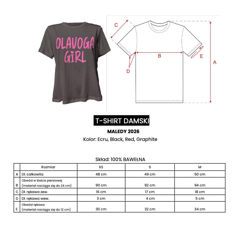 T-shirt damski OLAVOGA MALEDY 2026 ecru