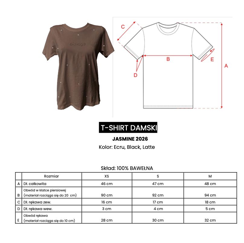 T-shirt damski OLAVOGA JASMINE 2026 czerń