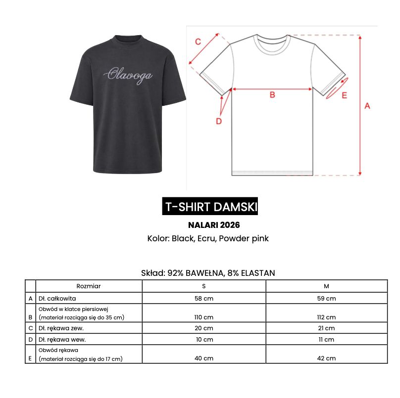 T-shirt damski OLAVOGA NALARI 2026 pudrowy róż