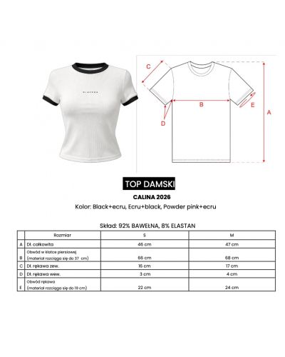 T-shirt damski OLAVOGA CALINA 2026 pudrowy róż + ecru - FashionPlace - 4
