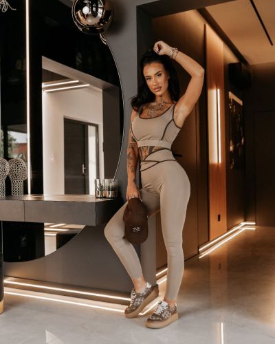 Komplet damski OLAVOGA DRAEL 2026 beż/brąz - FashionPlace - 1