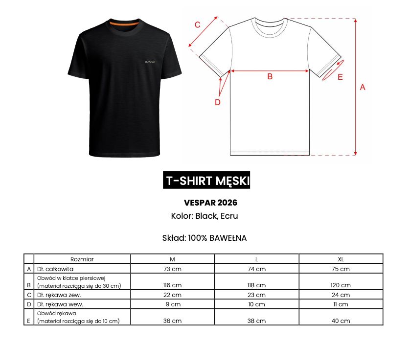 T-shirt męski OLAVOGA VESPAR 2026 czerń