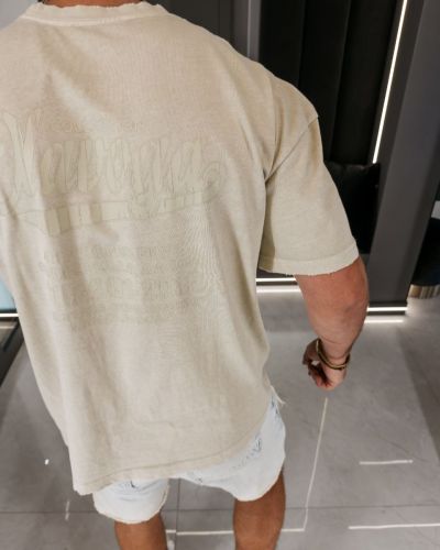 T-shirt męski OLAVOGA BEVERLY 2026 beż - FashionPlace - 3