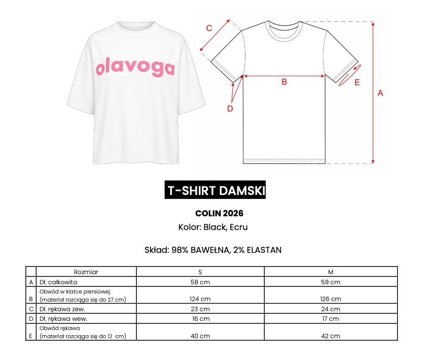 T-shirt damski OLAVOGA COLIN 2026 czerń