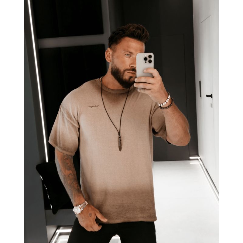 T-shirt męski OLAVOGA VI MA 2026 ciemny beż - FashionPlace - 1