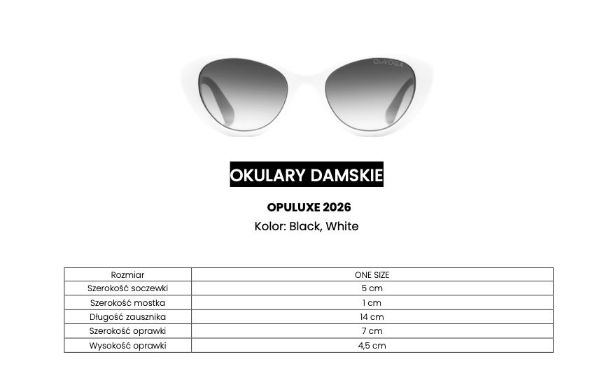 Okulary damskie OLAVOGA OPULUXE 2026 czerń