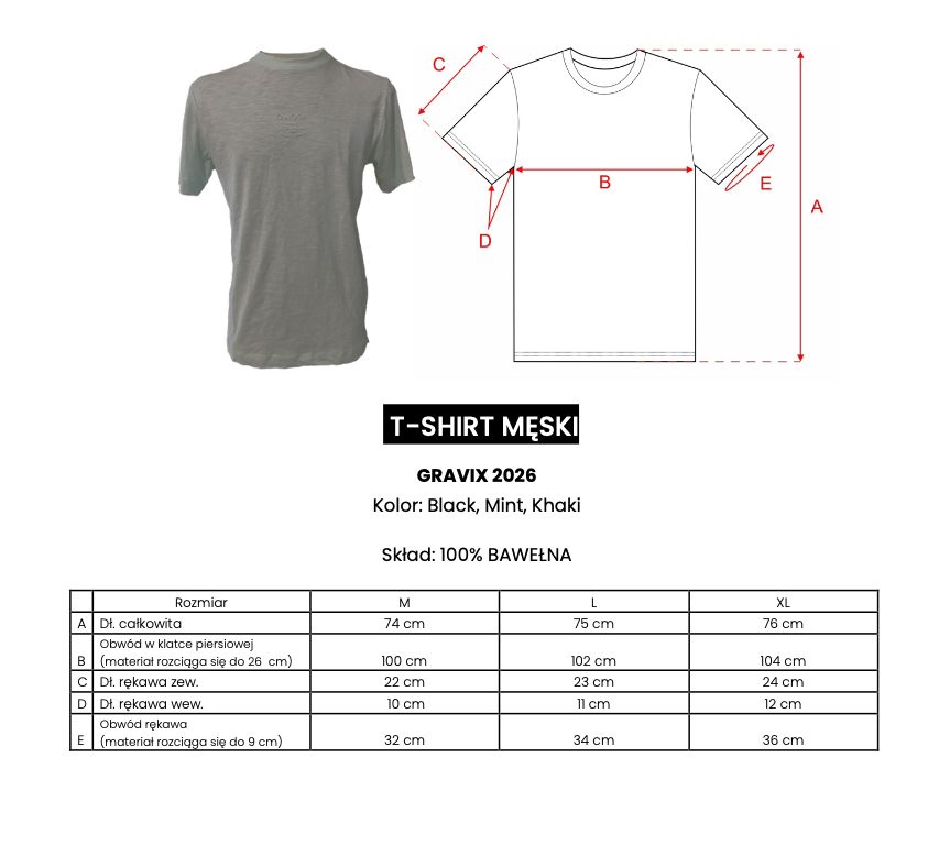 T-shirt męski OLAVOGA GRAVIX 2026 khaki