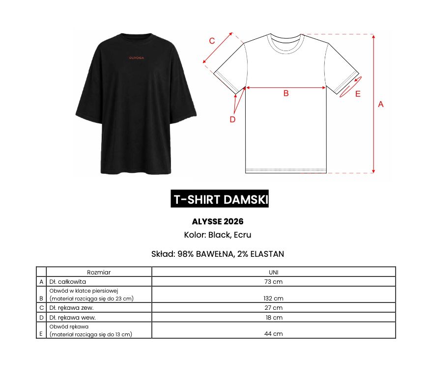 T-shirt damski OLAVOGA ALYSSE 2026 ecru