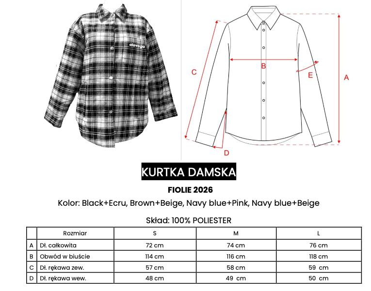 Kurtka damska OLAVOGA FIOLIE 2026 navy blue+beige