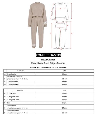 Komplet damski OLAVOGA MAVINA 2026 beż - FashionPlace - 4