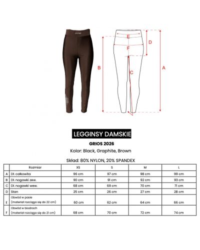 Legginsy damskie OLAVOGA GRIOS 2026 grafit - FashionPlace - 4