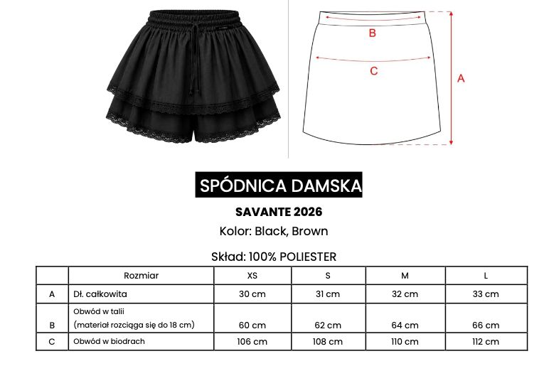 Spódnica damska OLAVOGA SAVANTE 2026 brąz