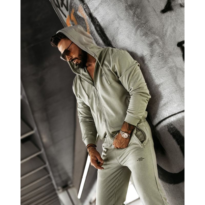 Bluza męska regular fit OLAVOGA LEOTO SWEATSHIRT 2026 oliwkowa - FashionPlace - 1