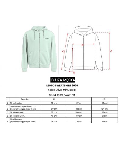 Bluza męska regular fit OLAVOGA LEOTO SWEATSHIRT 2026 oliwkowa - FashionPlace - 4