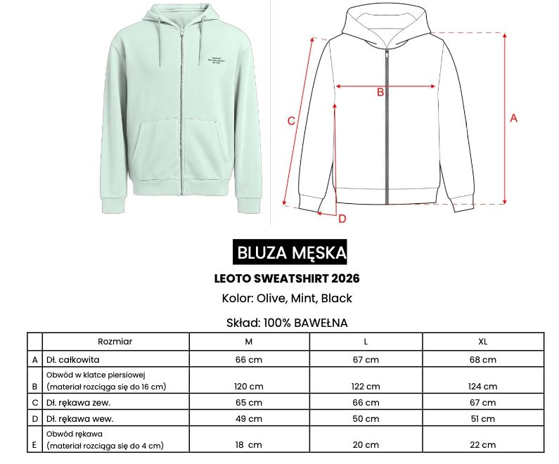 Bluza męska regular fit OLAVOGA LEOTO SWEATSHIRT 2026 czerń