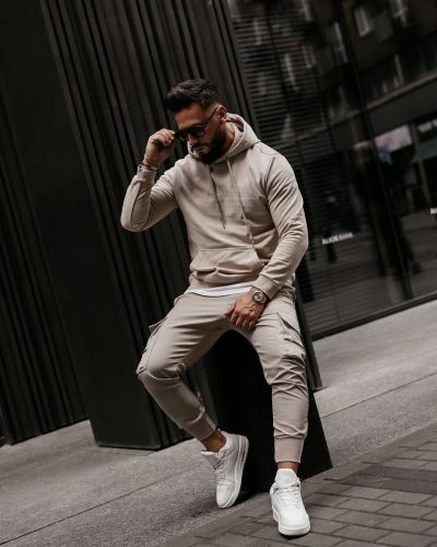 Bluza męska regular fit OLAVOGA NEVIR 2026 beż - FashionPlace - 1