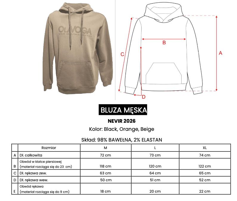 Bluza męska regular fit OLAVOGA NEVIR 2026 beż