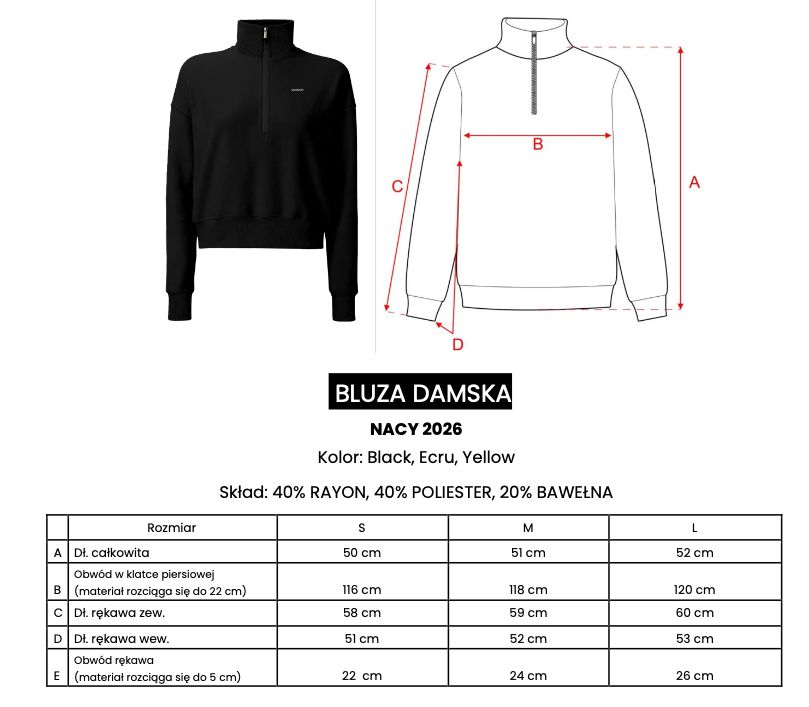 Bluza damska OLAVOGA NACY 2026 czerń