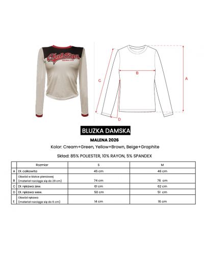 Bluzka damska OLAVOGA MALENA 2026 krem+zieleń - FashionPlace - 6