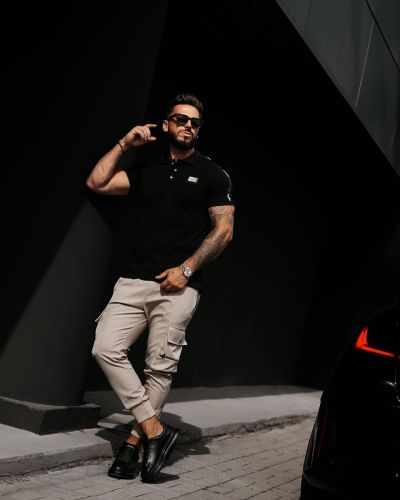 T-shirt męski slim fit OLAVOGA BALARDI 2026 czerń - FashionPlace - 2