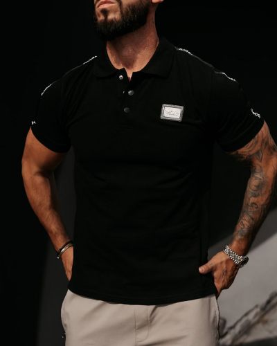 T-shirt męski slim fit OLAVOGA BALARDI 2026 czerń - FashionPlace - 3