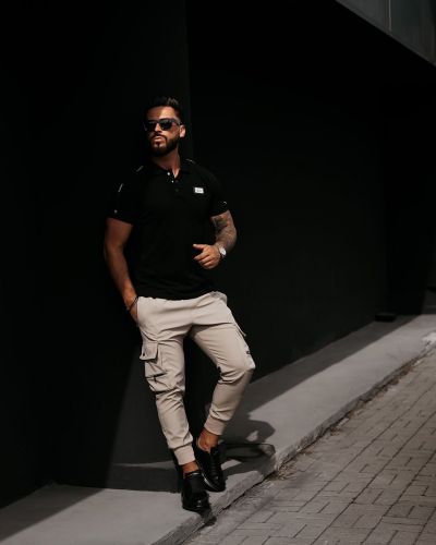 T-shirt męski slim fit OLAVOGA BALARDI 2026 czerń - FashionPlace - 4