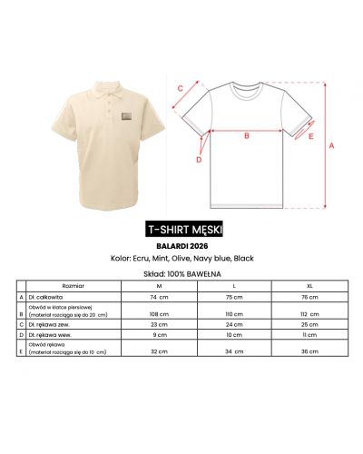 T-shirt męski slim fit OLAVOGA BALARDI 2026 czerń - FashionPlace - 5
