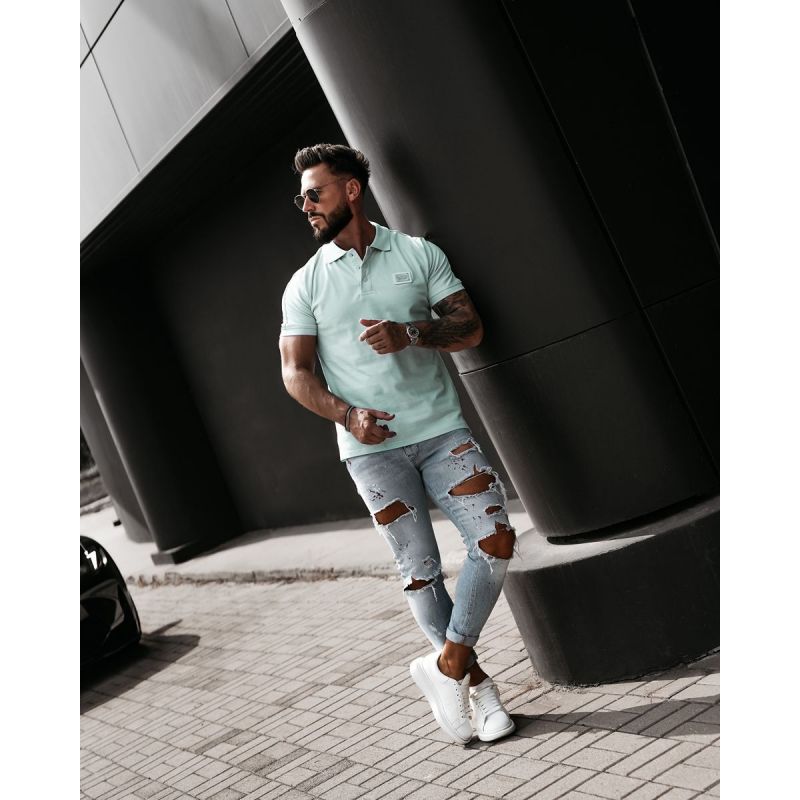 T-shirt męski slim fit OLAVOGA BALARDI 2026 mięta - FashionPlace - 1