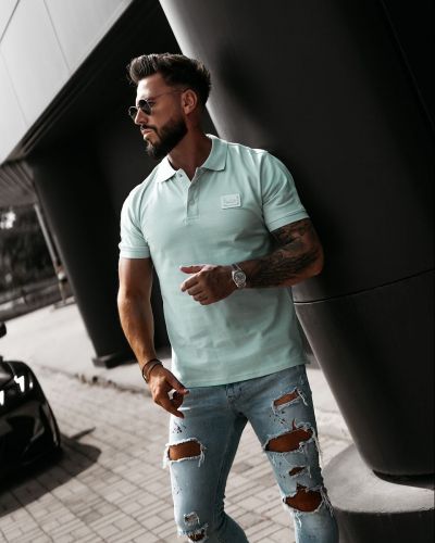 T-shirt męski slim fit OLAVOGA BALARDI 2026 mięta - FashionPlace - 3